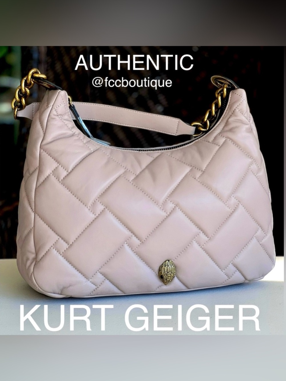 KURT GEIGER  London NWT LARGE KENSINGTON Soft Leather hobo BLUSH